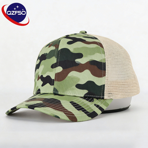 QZFSO Gorras de Béisbol de Camuflaje de 6 Paneles con Logotipo Personalizado de Alta Calidad, Gorras Trucker de Malla Bordadas de Hip Hop para Hombre - Product Image 1