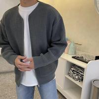 Cardigan Zippé Tricoté Ottoknit pour Hommes, Tissu Extensible Léger, Pièce à Superposer Décontractée