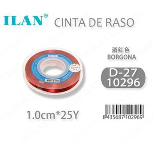 ริบบิ้นผ้าซาตินอิลัน 1.0 ซม. 25 หลา สีเบอร์กันดี D27 - Product Image 3