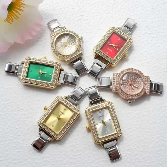 Italian Charm Bracelet Manufacturer Wholesale Gold Fashion Diamond Italian Charm Bracelet DIY Quartz Watch  for Man and Women