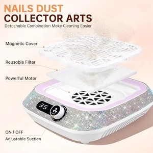 Nail Dust Collector with Reusable Filter Powerful Vacuum Fan Dust Collector Compact Dust Suction Machine - Product Image 5