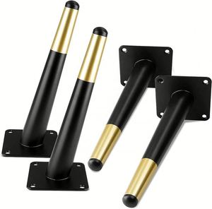 Pieds de support coniques canapé armoire armoire meuble chaise pieds canapé fer pieds 100-600 noir et or boîte en carton contemporain - Product Image 2