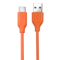 Câble de données USB Type-C orange en TPE à charge rapide, compatible avec les téléphones mobiles, longueur 1 mètre, en stock usine