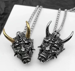 Vintage Punk Demon Samurai Ghost Anhänger Halskette für Männer Frauen Hip Hop Rock Party Zubehör Legierung <span class=keywords><strong>Ring</strong></span> Schmuck Geschenk - Product Image 1