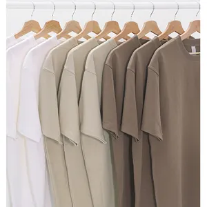 T-Shirt Vintage en coton imprimé pour homme, haut épais, par Sublimation, uni, personnalisé, grande taille, épaules tombantes, 280g