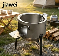 Poêle à bois pour la maison et le camping en plein air, foyer rustique de style ancien avec grand pot, modèle Chongqing portable 8 kg