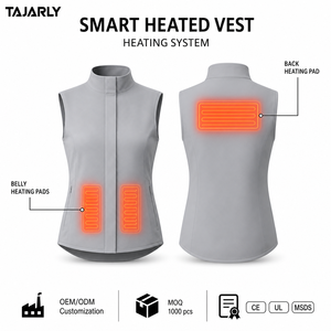 <span class=keywords><strong>Gilet</strong></span> Riscaldato Senza Maniche da <span class=keywords><strong>Donna</strong></span> con Cuscinetti Termici per Pancia e Schiena, <span class=keywords><strong>Grigio</strong></span> Chiaro, per Stratificazione Invernale e Comfort Quotidiano - Product Image 1