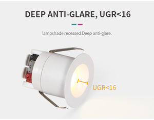 Mini Foco LED Empotrable Antideslumbrante UGR<16 de 1W para Escaparates y Alféizares de Ventana - Product Image 3