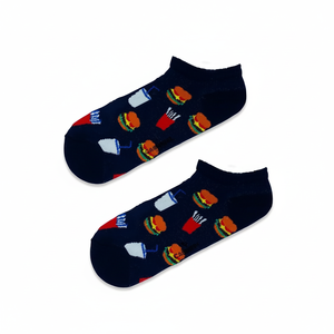 Patik Breathable Silk <b>Socks</b> Colorful Hamburger Embroidery Print Light Weight One Size Fits All Custom Boy's Daily Use for Winter - Product Image 2