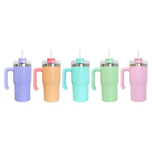 USA warehouse candy macaron colored 20oz quencher tumbler blank sublimation 20oz student tumbler with handle and straw