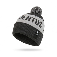 Bonnet en tricot Juventus personnalisé, chaud d'hiver, avec pompon, style Skully, pour homme, à rayures jacquard, pour supporters de football, faible MOQ