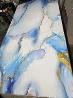 Panneau mural en marbre brillant personnalisé, léger, ignifuge et imperméable, en PVC, pour projets haut de gamme d'hôtels et de villas