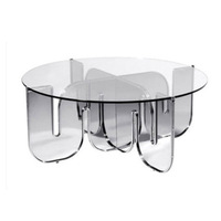 Table à thé et café ronde en acrylique transparent, nouveau Design de salon, usine de dongfeng