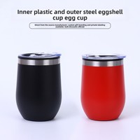 Vente en gros en vrac – Gobelet cadeau 12 oz en acier inoxydable à double paroi, intérieur plastique extérieur acier, forme U, résistant aux chutes