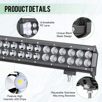 Barra de Luces LED de Doble Fila de 20 Pulgadas con Protección Contra Salpicaduras, Haz de Luz Amplio y Concentrado de 126W para Vehículos Todoterreno