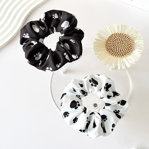 Scrunchies à motif de patte de <span class=keywords><strong>chien</strong></span> mignonnes pour femmes et filles, élastiques à cheveux pour queue de cheval, accessoires capillaires pour fêtes sur le thème des animaux avec motif personnalisé - Product Image 5