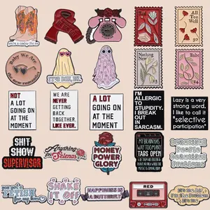 סיכות אמייל של אלבומי מוזיקת פופ, סיכות של זמרי רוק, תווים, קלטות, סיכות דש, תכשיטים לאוהדים, מתנה סיטונאית - Product Image 3