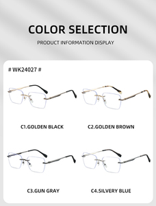 Nuovi Occhiali da Vista Senza Montatura per Uomo con Aste in Acetato e Dettagli in Metallo, Montatura <span class=keywords><strong>Ottica</strong></span> alla Moda, Logo Personalizzabile - Product Image 6