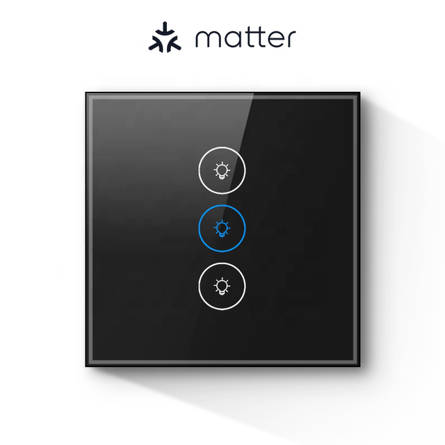 EU Wifi Smart Wall Touch Switch 1 2 3 Gang Matter Switch Glass Panel Light Switch Smart Home
