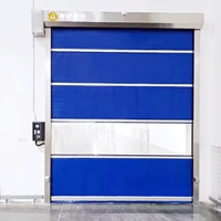 Porte rapide enroulable électrique en PVC pour chambre froide avec télécommande, isolation thermique, vente en gros