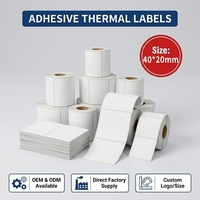 Étiquettes thermiques premium 40x20mm sans BPA, autocollantes, pour étiquettes de prix de bijoux, codes-barres, surface lisse, vente en gros