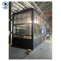 Prima Véranda extérieure personnalisée de haute qualité toutes saisons en métal véranda autoportante en aluminium en fer forgé maison en verre incliné