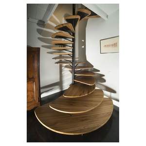 Escalier <span class=keywords><strong>en</strong></span> colimaçon moderne de haute qualité avec structure <span class=keywords><strong>en</strong></span> acier et marches <span class=keywords><strong>en</strong></span> bois pour projets d'hôpitaux, villas et appartements - Haute résistance 300 <span class=keywords><strong>lb</strong></span> - Product Image 5