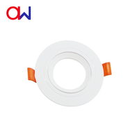 Support de lampe encastré triple tête à cadre rond, grand angle, GU10 MR16, en plastique blanc