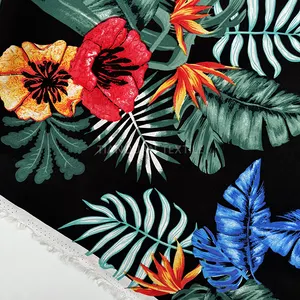 2024 High Quality Free Sample Floral Design Printed Colorful Flower Rayon Fabric