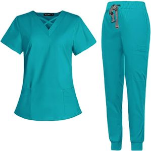 ชุดสครับผ้าทวิลยืดได้สี่กระเป๋า 94% โพลีเอสเตอร์+6% สแปนเด็กซ์ สำหรับผู้หญิง ใช้ในโรงพยาบาล ร้านเสริมสวย ชุดยูนิฟอร์มทางการแพทย์ - Product Image 4