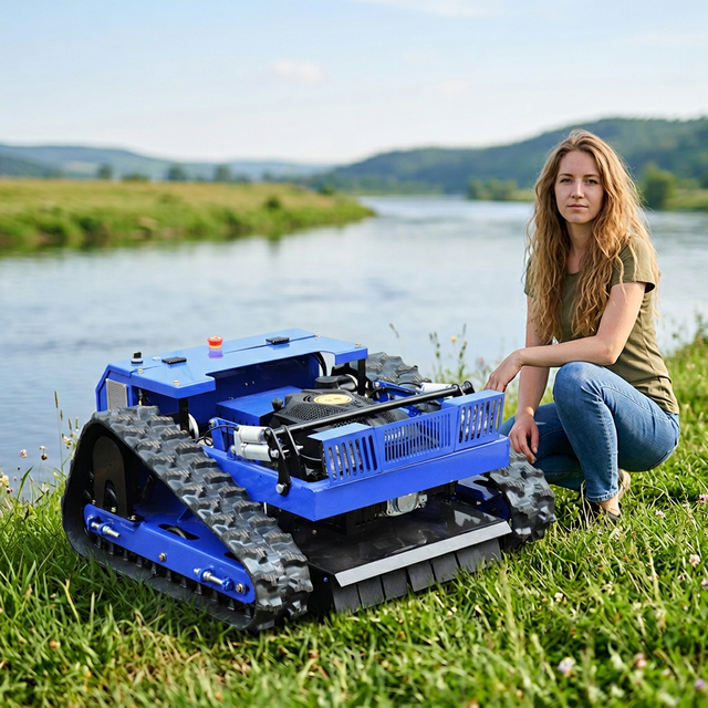 Big Power  Small Robot Grass Cutter Cutting Width  Remote Control Crawler Lawn Mower Flail Mower