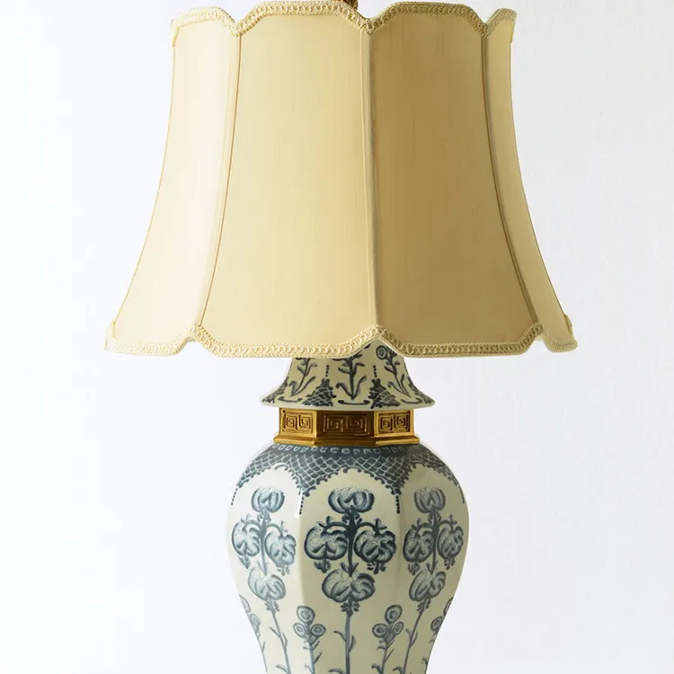 Lampe de table en porcelaine et céramique colorée, design classique, grande taille, décoration d'hôtel, salon, bureau, meilleure vente
