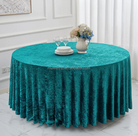 Nappe de table ronde en velours diamanté Muwei, nappe plissée pour mariage, banquet, événement, fête, décoration, taille personnalisée