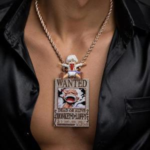 Pendentif Affiche de recherche <span class=keywords><strong>Luffy</strong></span> Iced Out Gear 5 Nika Personnage 3D Moissanite VVS Argent S925 <span class=keywords><strong>One</strong></span> <span class=keywords><strong>Piece</strong></span> Anime Hip Hop Bijoux - Product Image 2