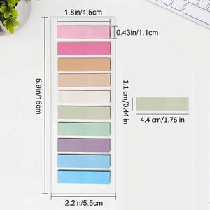 Kawaii School Supplies 1000 Sheets Morandi Index Memo Pad Sticky Notes Posted It Ruler PET Paper Sticker Notepad <b>Bookmark</b> - Product Image 2