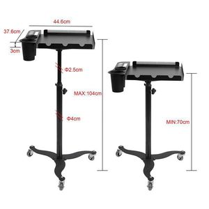 Modern Plastic Hairdressing Tray <b>Foldable</b> Black Beauty Salon Hair Extension <b>Trolley</b> Movable for Living Room Bathroom - Product Image 3
