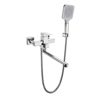 SANIPRO Mitigeur de douche mural en acier inoxydable pour eau chaude et froide, avec long jet, pour baignoire de salle de bain