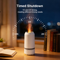 Diffuseur d'huiles essentielles ultrasonique 3D avec lumière de bougie, humidificateur d'air, lumière de flamme colorée, avec batterie pour la maison et le bureau