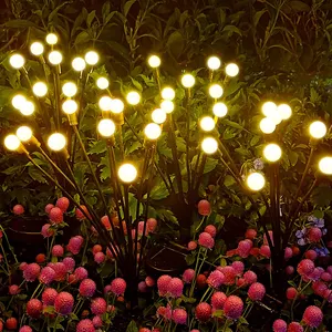 Lampada da percorso solare per esterni teste di fuochi d'artificio impermeabili Led Solar Garden Starburst Light Powered Firefly Lights