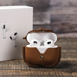 Estuche Protector para Auriculares Bluetooth, Resistente a Impactos, de Cuero Genuino con Gancho para Airpods 3, Amplio Stock Disponible - Product Image 4