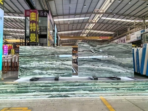 Losas de mármol verde <span class=keywords><strong>Vitoria</strong></span> de China Verde, azulejos de piedra Natural, corte personalizado para pisos, revestimiento de paredes, mesas y bañera de baño - Product Image 4