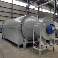 Sécheuse à tambour rotatif automatique à chauffage à l'huile avec composants de base à engrenages, capacité de 90 kg pour le séchage des noix, des céréales, des haricots, du riz, du maïs