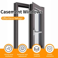 Ventanas Corredizas de Aluminio con Rotura de Puente Térmico, Doble Acristalamiento, Apertura Fija, para Cocina, con Aislamiento Térmico y Anticorrosión