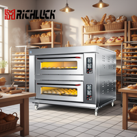 Four à sole électrique professionnel industriel à 2 niveaux et 4 plateaux, équipement de boulangerie avec minuterie numérique pour pain, pâtisserie, poulet rôti