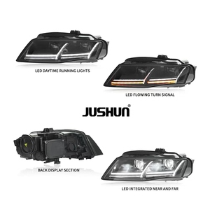 Système d'éclairage automobile JUSHUN pour Audi A4 2009-2012 Modification de l'assemblage des phares avec double lentille Flow Light Steering - Product Image 1