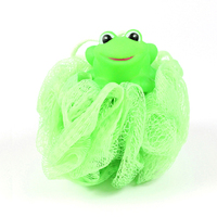 Nouvelle conception d'éponge de bain en maille jetable en forme de canard mignon, disponible dans toutes les couleurs Pantone selon la demande de l'acheteur