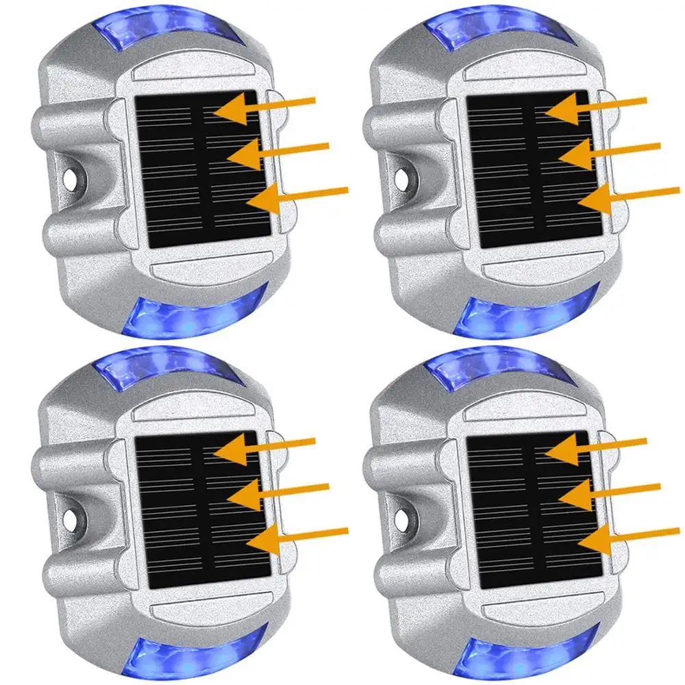 Напольный 6 светодио дный на солнечных батареях дорожный Стад, ступенчатый светильник, док-светильник для улицы, подъездная дорожка, садовая дорожка