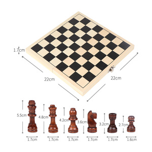 Mới Đến Có Thể Gập Lại Bằng Gỗ Cổ Điển Quốc Tế Bàn Cờ Trò Chơi Bằng Gỗ Mini Cờ Bộ - Product Image 6