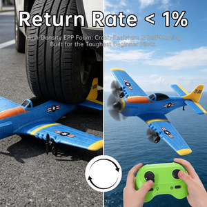 Avión <span class=keywords><strong>RC</strong></span> P-51 Mustang 2CH de Espuma EPP 150m con 3 Baterías Clásico para Aficionados - Product Image 2