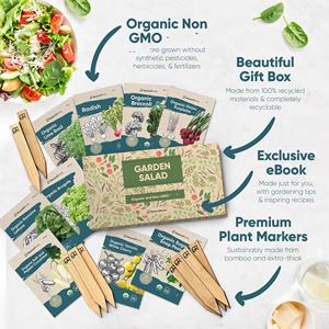 Coffret cadeau de légumes <span class=keywords><strong>bio</strong></span> héritage 9 truies de plantation comprenant tomate cerise laitue romaine pois à pression basilic pour sol intérieur - Product Image 3